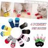 4pcs/Set Cute Puppy Dog Knit Socks Autumn Winter Pet Socks Anti-Slip Knitted Small Dogs Shoes Warm Paw Protector Dog Accessories