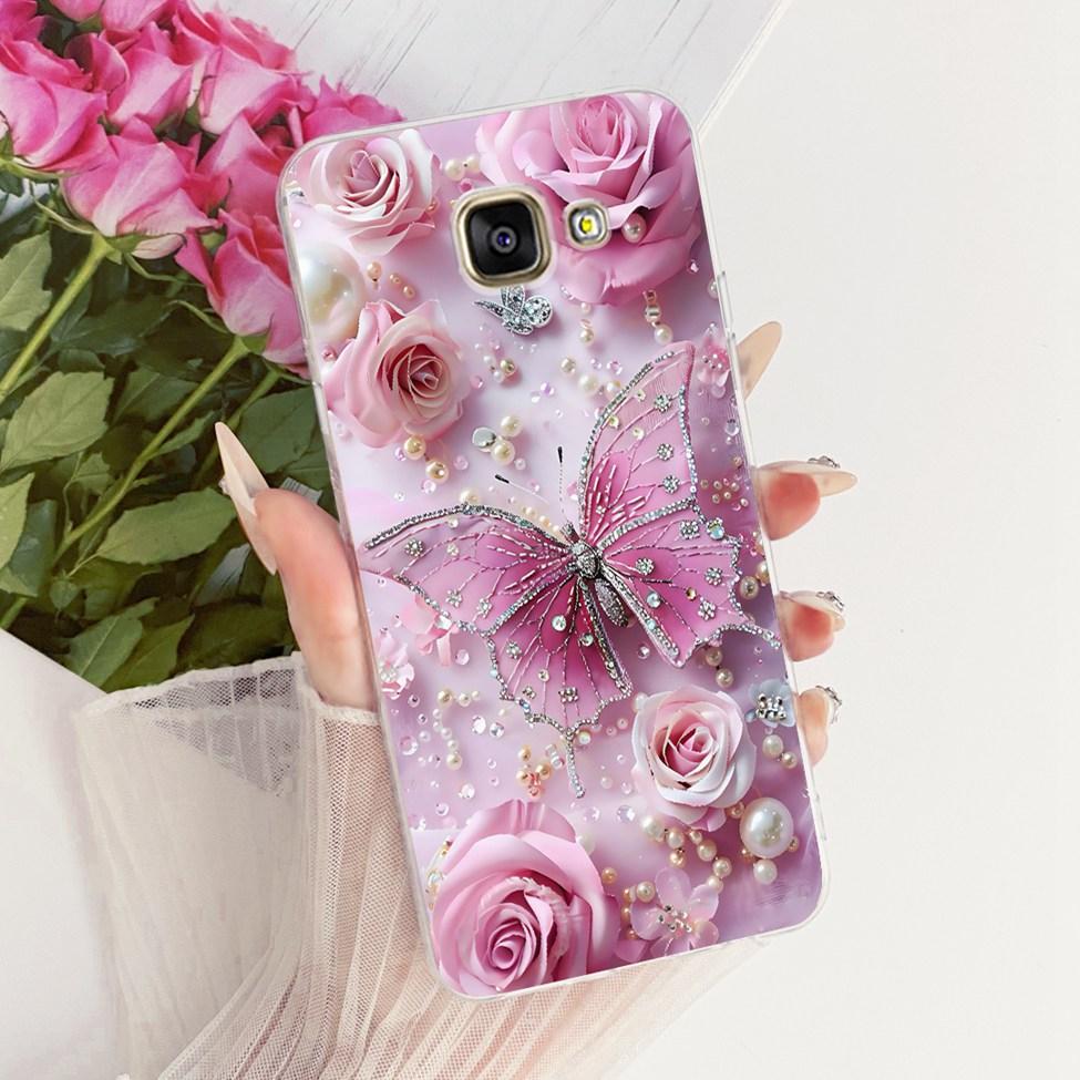 Clear For Samsung A3 2016 Case SM-A310F Cute Cat Fashion Butterfly Funny 2D Painted Casing For Samsung Galaxy A3 2016 Cover