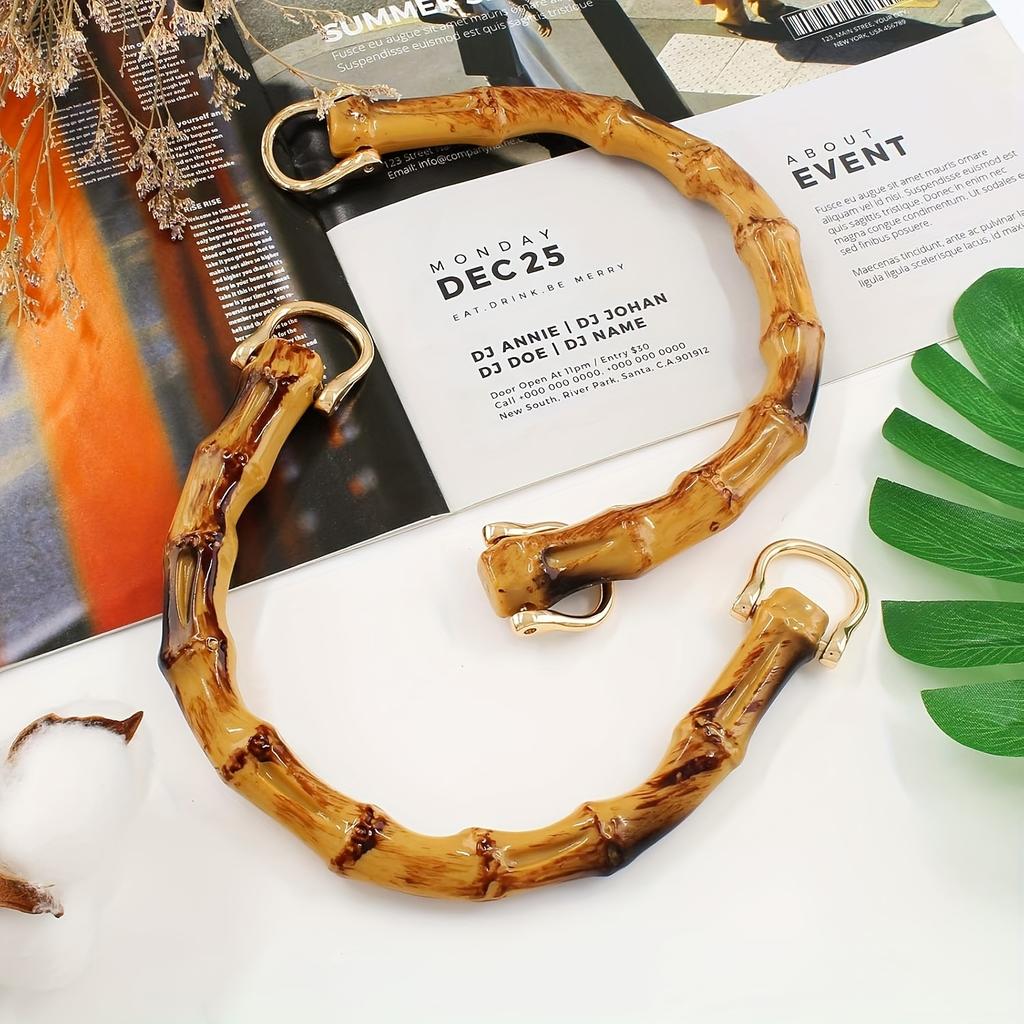 Эко-шик Плетеные ручки для сумок ручной работы | Пластиковые ручки в стиле бамбука из смолы, Сменные ручки для сумок, Сделай сам