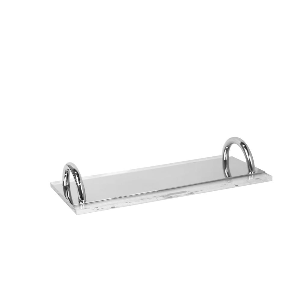 Простая современная прозрачная ручка из нержавеющей стали, длинный поднос, модель комнаты, гостиной, обеденного стола, журнального столика, подноса для хранения, украшений