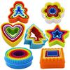 Plastic Cookie Cutters Set Christmas Cookie Cutter Mold Flower Star Heart Round Square Snow Man Biscuit Mould