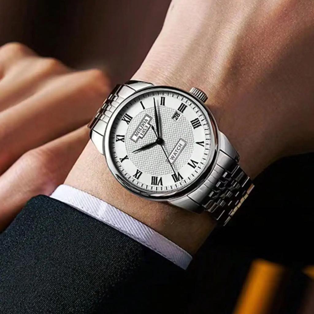 New Men's Watch with Fashionable Style, Sunny, Stable, Mature, Elegant Temperament, Calendar, and Men's Quartz Watch
