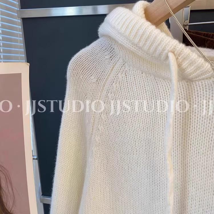 Shop Owner's Favorite: Korean Dongdaemun Chic Hooded Wool Knit Sweater for Women