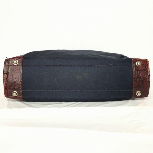 2-сторонний! Orobianco Портфель Сумка Бостон Документ Деловая сумка Темно-синий В комплекте ремень(ИСПОЛЬЗОВАЛ)