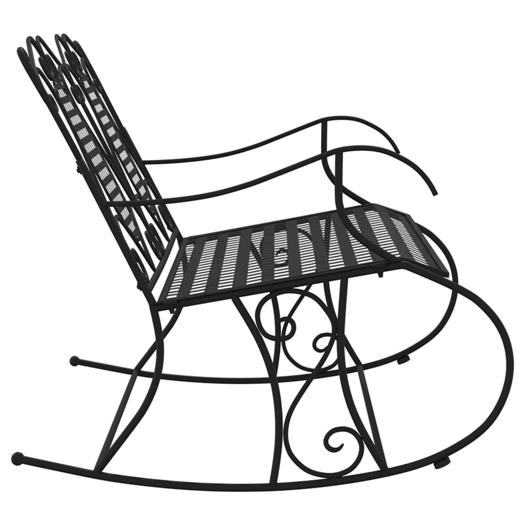 Swing Bench 2 Seater 113 cm Black Steel