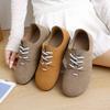 Женские мокасины с круглым носком на низком каблуке Весенние туфли-лоферы в стиле ретро на шнуровке Противоскользящие туфли на плоской подошве Универсальные модные женские туфли