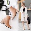 Fashion Corduroy Woman Boots Shoes Velvet Chelsea Boots Crystal Ankle Short Botas Mujer Famous Rhinestone High Heels Boot Studded