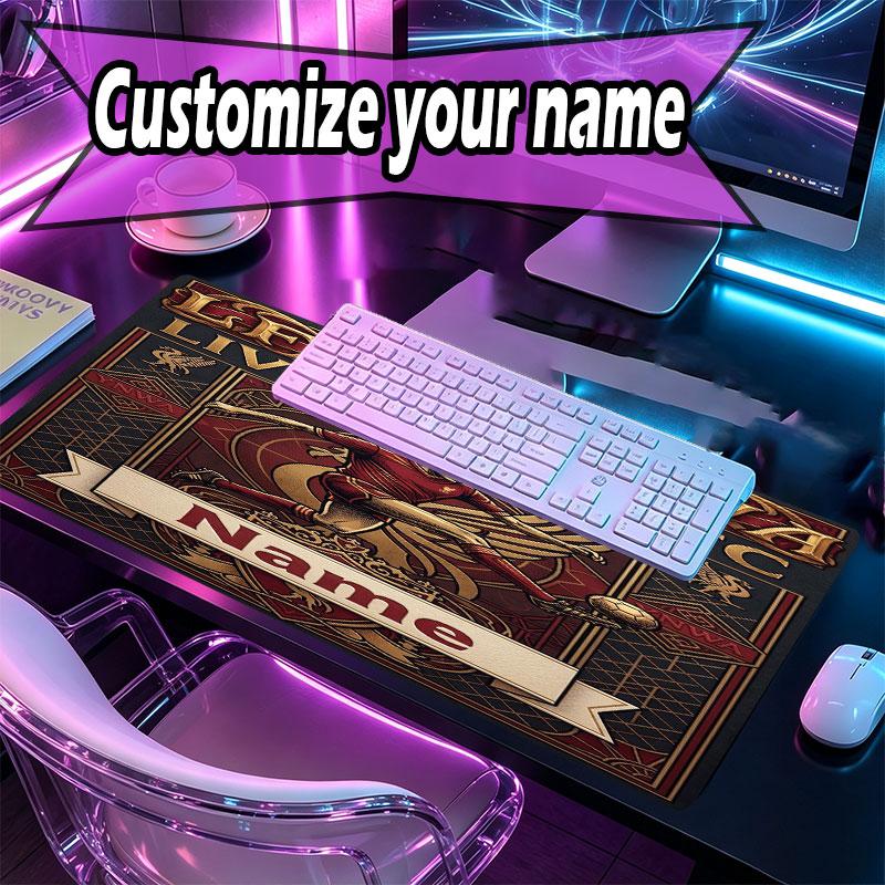 Custom Name Personalized LFC Pattern Mousepad, Laptop PC Desk Mat, Decorative Desk Mat for Home Keyboard Pad Gift