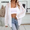 Однотонный свитер кардиган осенний женский свободный ажурный вязаный свитер толстый вязаный свитер