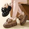 Женские зимние ботинки больших размеров, повседневные, короткие, на толстом каблуке, с флисовым мехом и хлопком, сапоги с мохнатыми ступнями, размеры 36-41