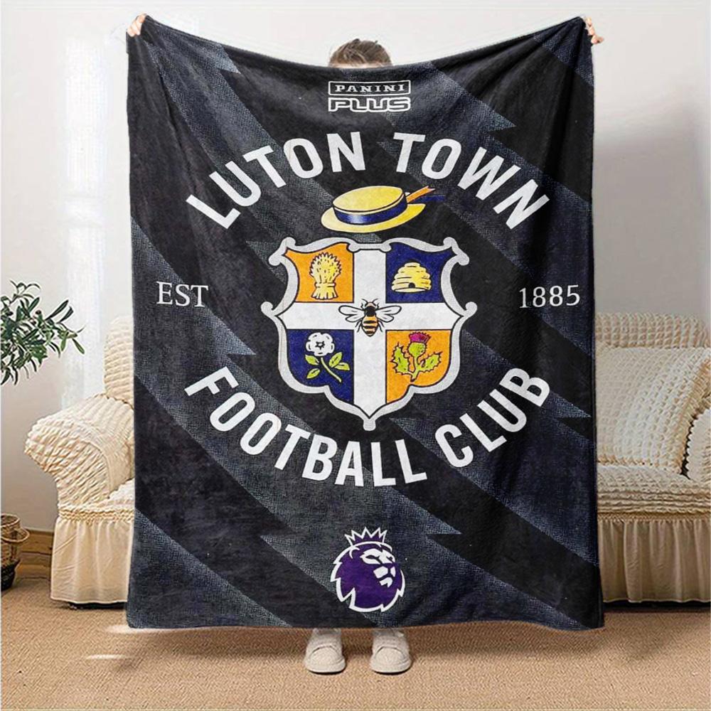 Luton Town FC Print Flannel Blanket High Quality Warm Comfortable Cover for All Seasons Perfect for Gifts Home Decor