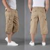 Мужские брюки длиной до икр, свободные брюки-карго с затягивающимся шнурком, летние повседневные спортивные брюки с несколькими карманами на молнии для повседневной носки, для спорта и улицы