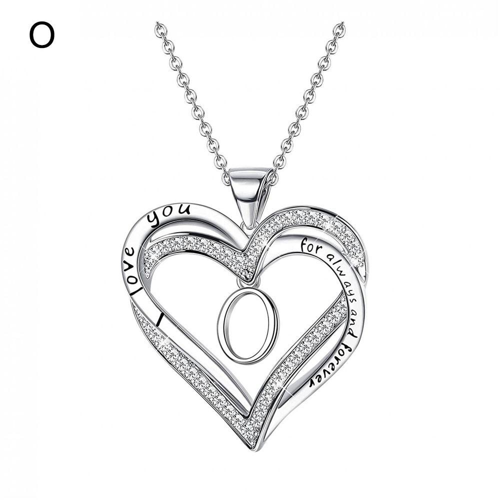 Dainty Initial Letters Necklace Heart Pendant Necklace Heart Necklace for Women Charm Necklace