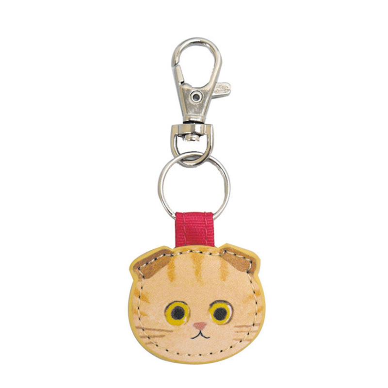 1PC Japanese Cute Cartoon Pendant Kitty Series Keychain Leather Keyring Metal Decorative Bag