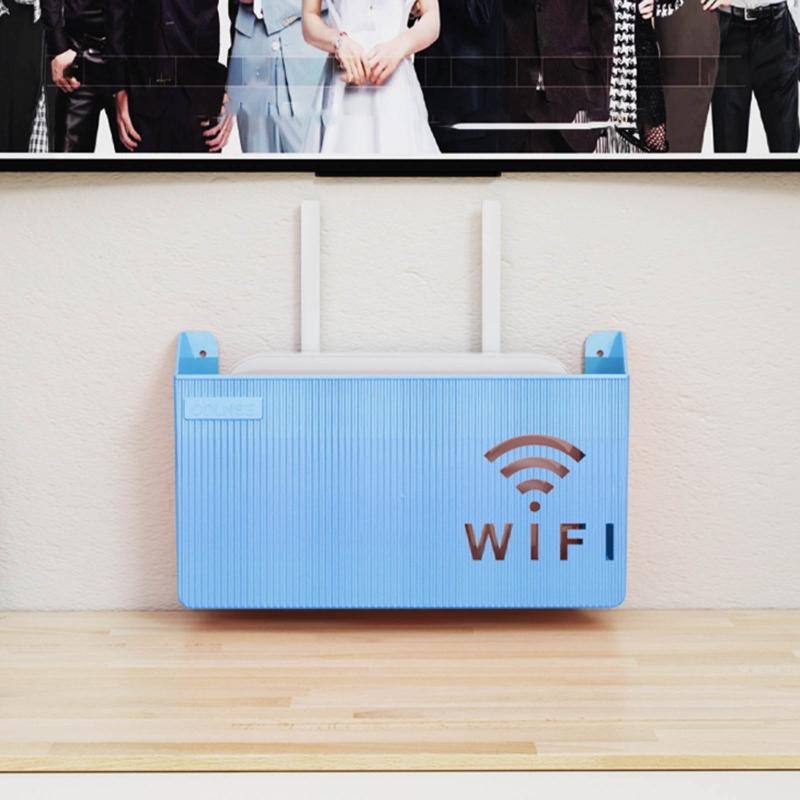 Sturdy Plastic Shelf Organizers Holds Router TV Box Optimizes Desk Space
