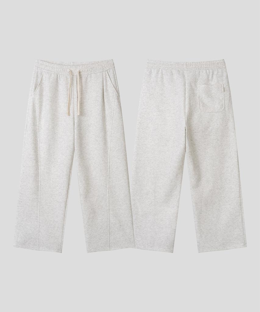 BLACK MOMENT Essential Wide Pants [White Melange]