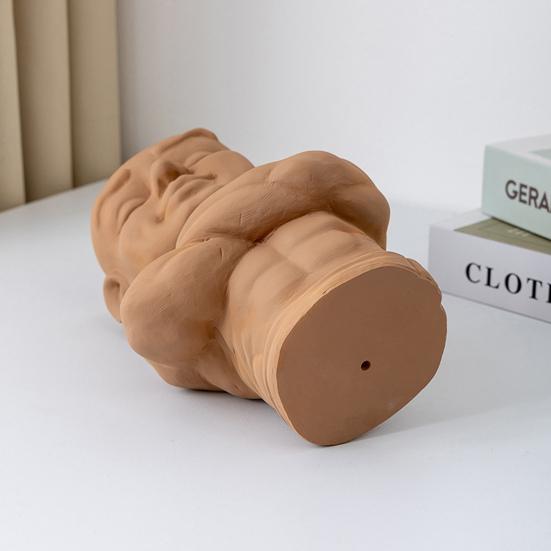 Flower Planter Muscle Man Artistic Modeling Sculpture Dual Use Flower Vase Desktop