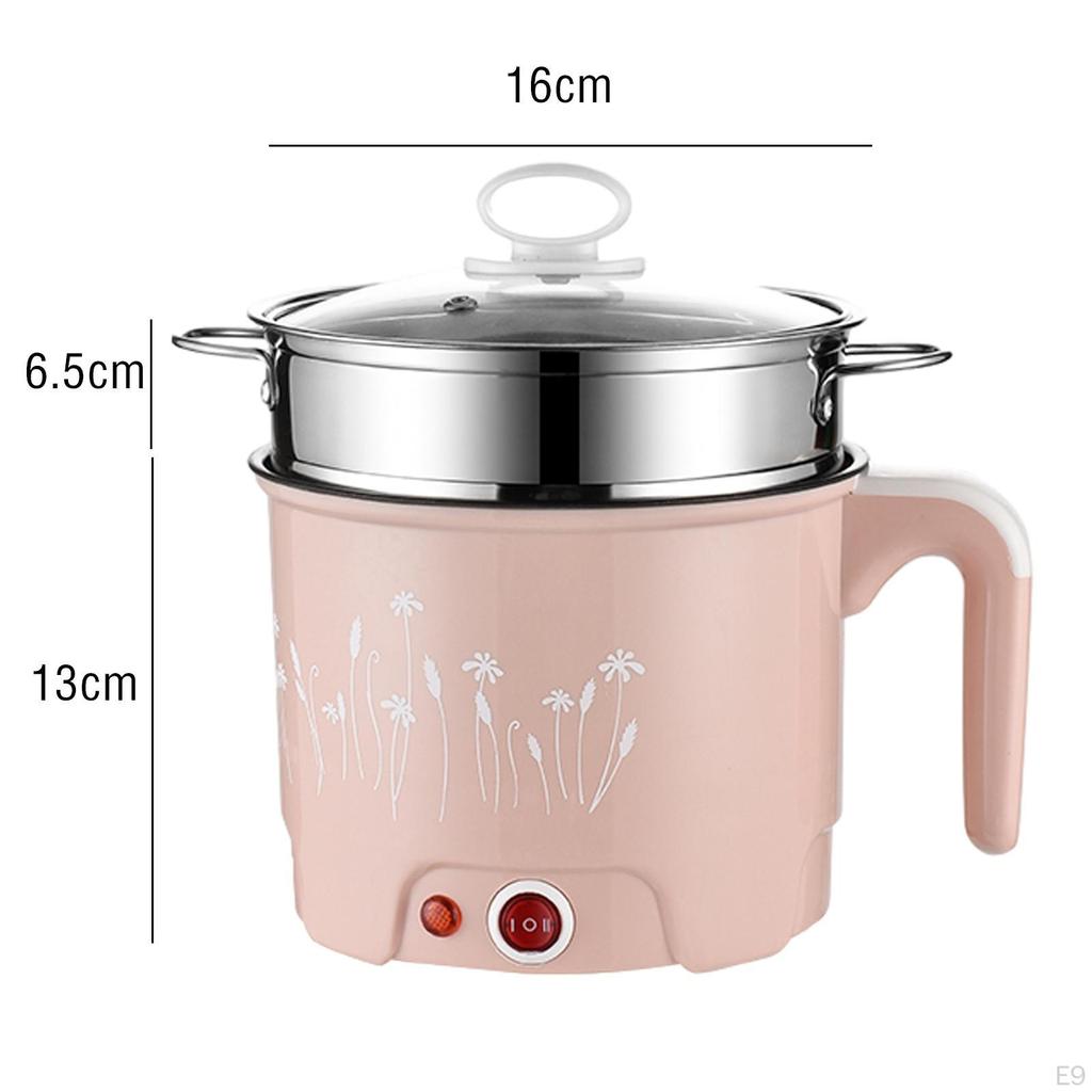 Электрические кастрюли, многофункциональная портативная плита для лапши для приготовления стейков, однослойная, розовая