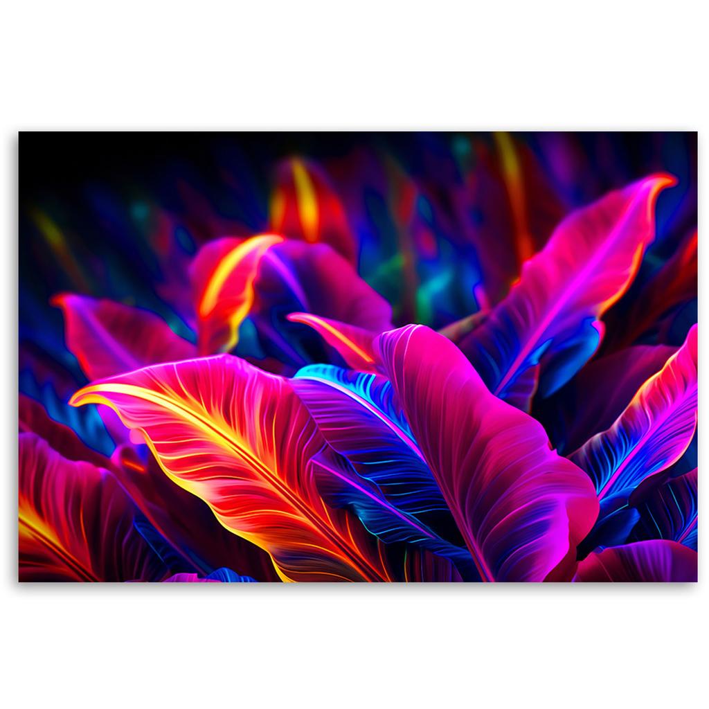 Canvas print, Neon leaves