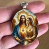 Jesus Mother Necklace Pendant, Christian Jesus Glass Pendant Necklace, Suitable For Everyday Wear By Both Men And Women.