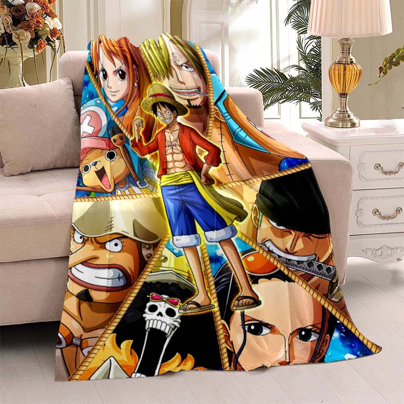 Новое одеяло с принтом соломенной шляпы и большого корабля из ONE PIECE, теплое и уютное фланелевое одеяло, подходит для спален, диванов, кроватей,