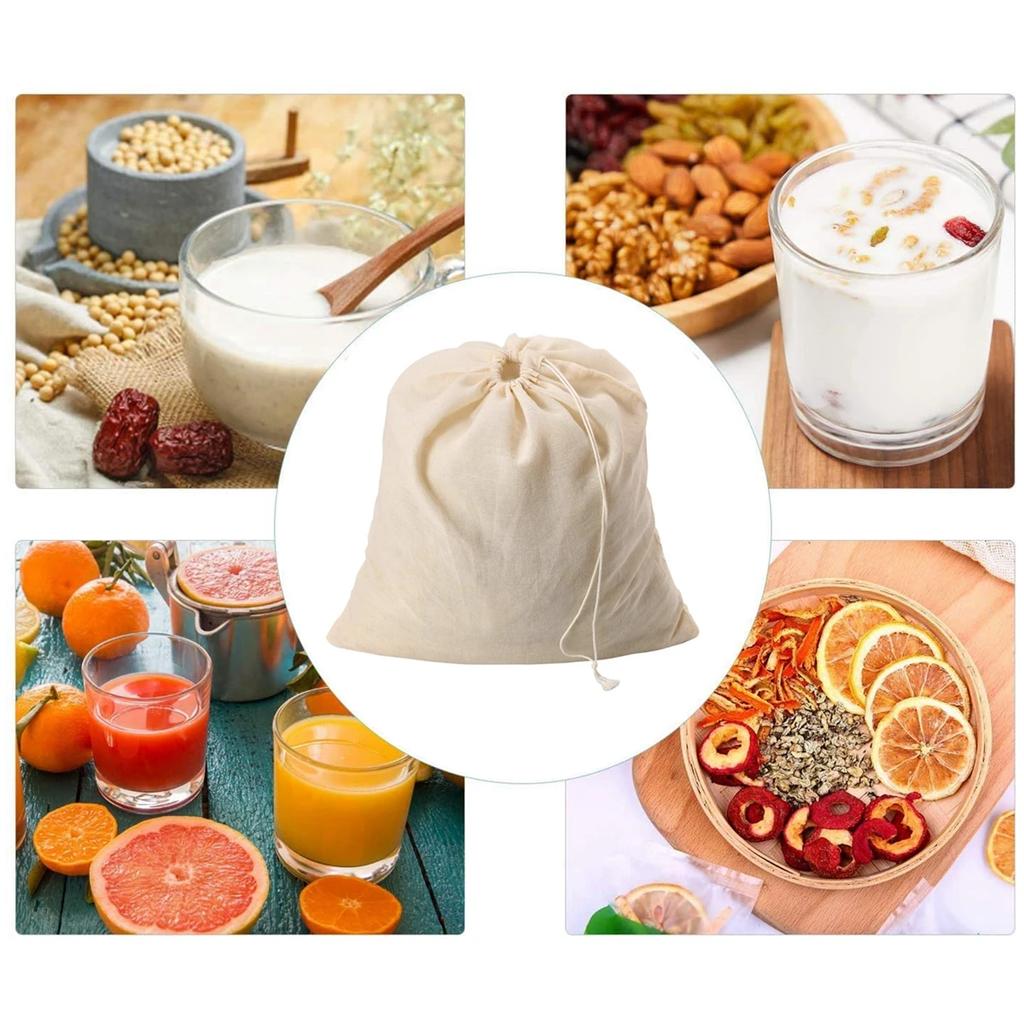 Многоразовые пакеты для орехового молока Многоразовые хлопковые пищевые фильтры Мешки Фильтр для йогурта и кофе Фильтры для кухни из мелкоячеистой марли