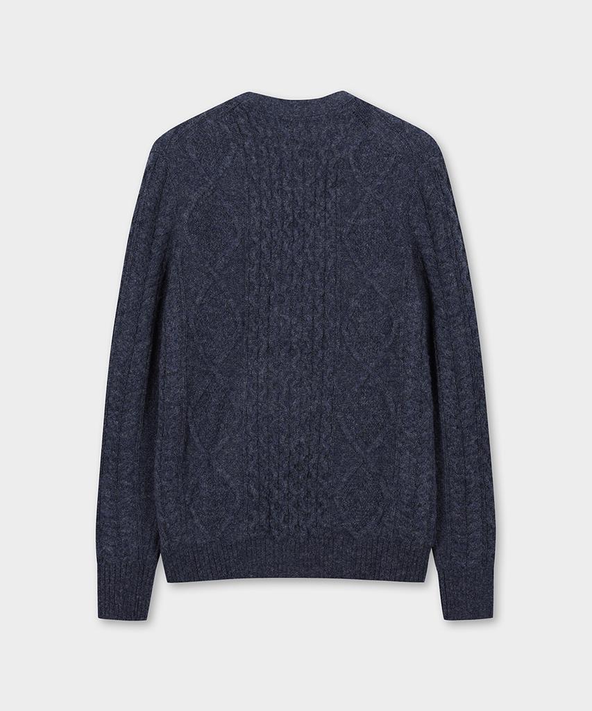 Brooks Brothers Aran Cable Cardigan (Blue) (Bbwcmf4510Mew)
