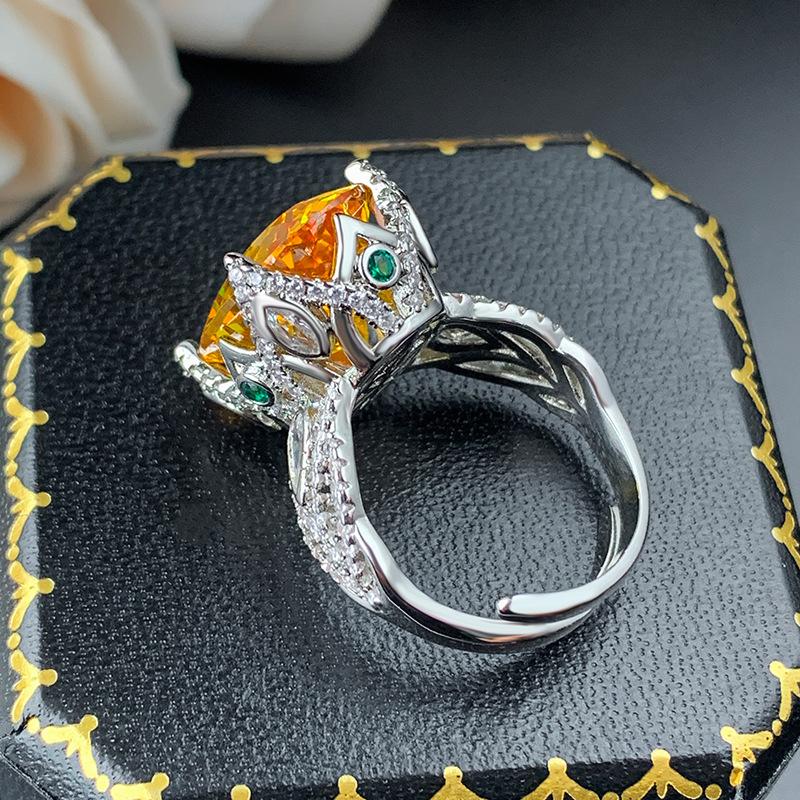 Осенне-зимние ювелирные изделия Кольцо Модное пригородное огранка «Птичье гнездо» Фиолетовый литий-хуэйский розовый бриллиант Желтый бриллиант Винтаж Универсальный женский модный