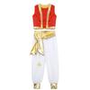 Mythical Cosplay Outfits Arabian Prince Kings Costume Halloween Roleplay Outfit Trim Waistcoat with Belted Pants