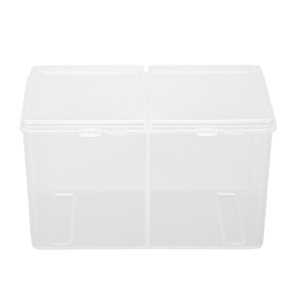 2 Grids Cotton Pads Swabs Container Nail Polish Glitter Powder Organizer Storage Box