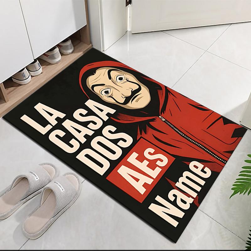 Custom Name La Casa De Papel Printed Carpet, Rug for Office Chair Living Room Bedroom Kitchen Room Decor Gifts.