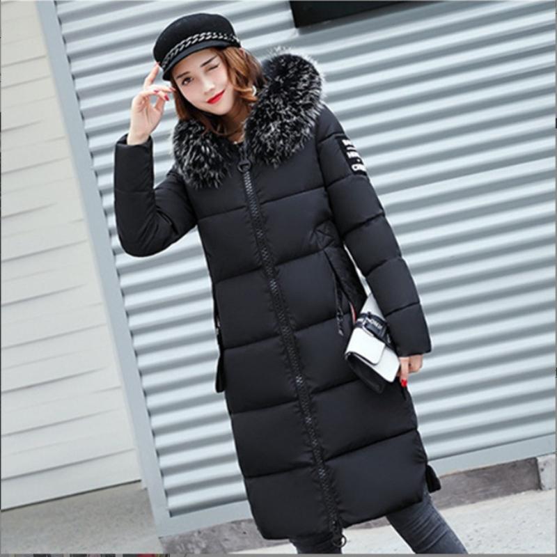 Autumn and Winter New Item, Slim Fit Cotton Jacket, Women's, Medium To Long Style, Fashionable, Big Fur Collar, Thick, Cotton Jacket for Women