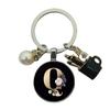 A-Z Letters Elegant Imitation Pearl Key Chain Charm Enamel 26 Letters Key Ring