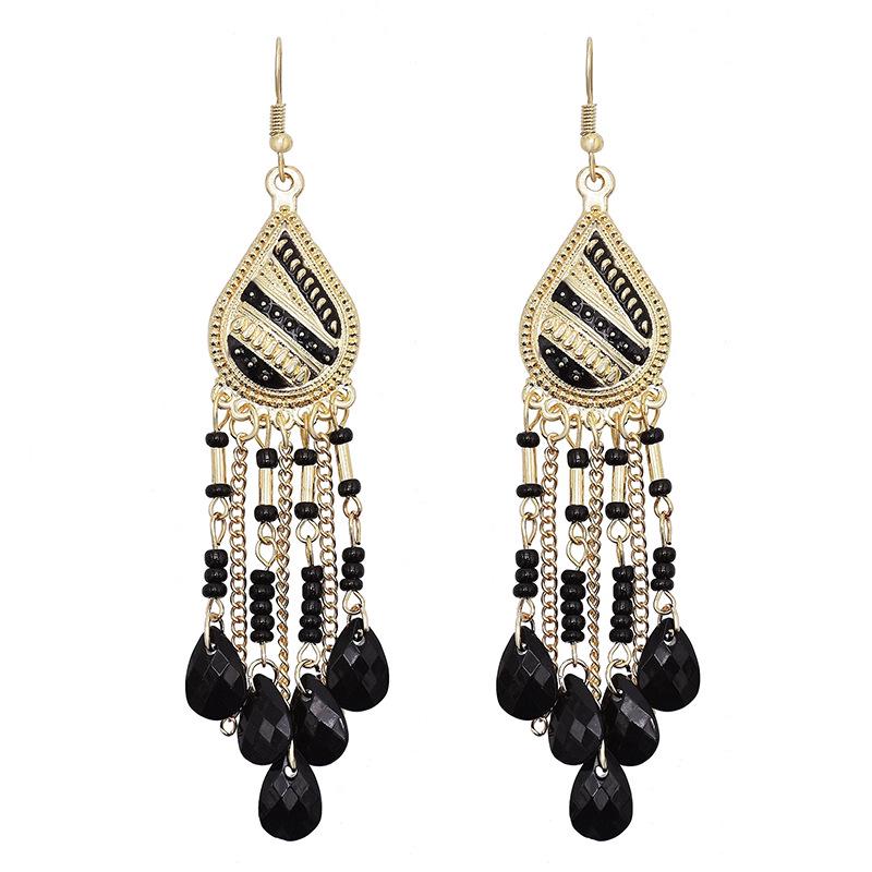 Серьги с кисточками из богемского хрусталя - Этнический стиль, стройнят лицо, преувеличенный дизайн для путешествий