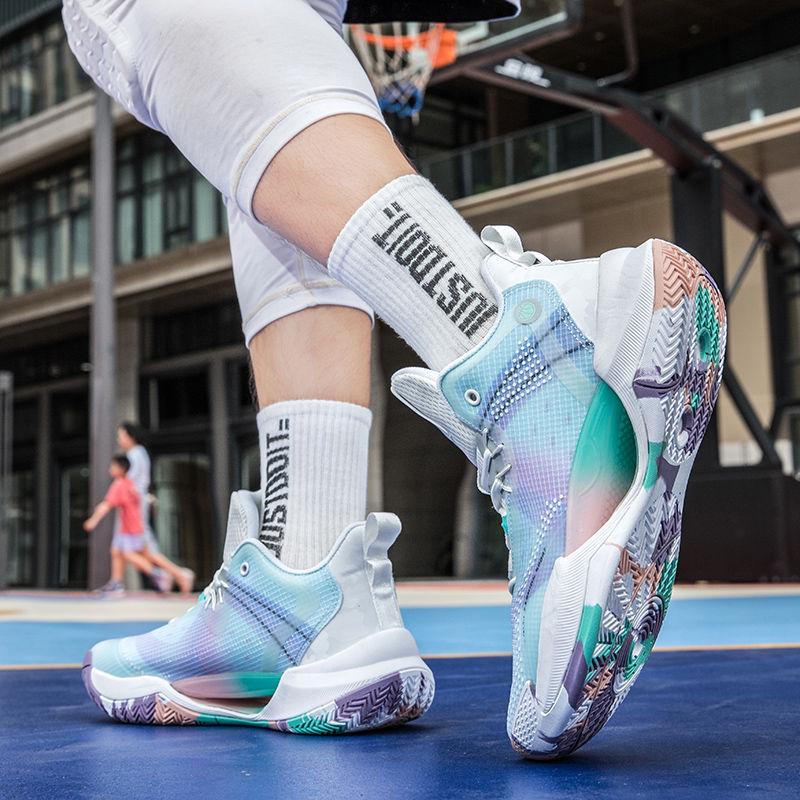 Осенние Нескользящие Амортизирующие Легкие Баскетбольные Кроссовки - Износостойкие и Дышащие, Универсальные для Студентов со Светящейся Деталью
