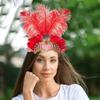 Feather Headpiece Hair Band with Rhinestones Sequins Elastic Carnival Headdress Women Lightweight Festival Headdress