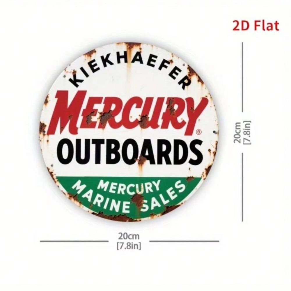 Винтажная металлическая вывеска Kiekhaefer Mercury, круглая настенная декорация с эффектом состаренности