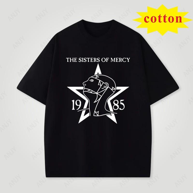 The Sisters Of Mercy Punk Gothic Rock Band Unisexs And Unisexs Tshirts Short Sleeved Oneck Streetwear Cotton Tshirt