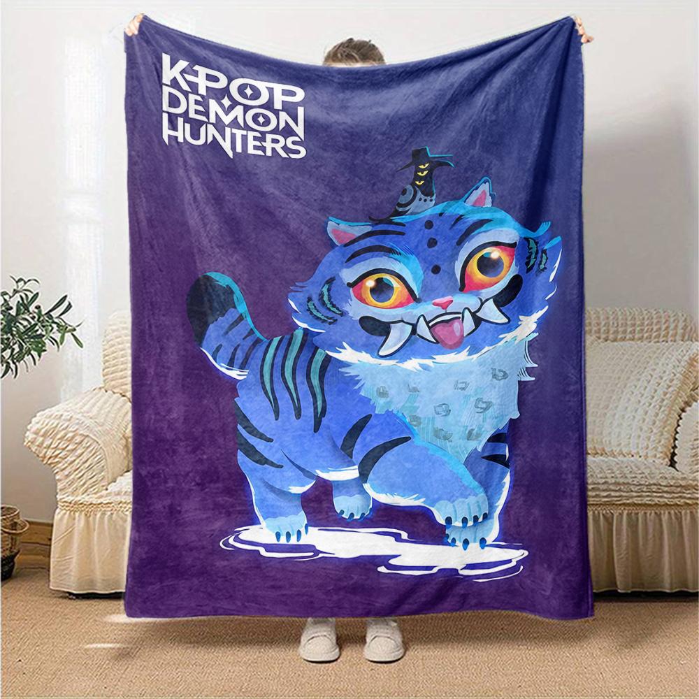 1pc KPop Demon Hunters23 Blanket, Gift, for Men and Women, Soft Blanket, Good for Sofa Bed Couch Travel, Lightweight Flannel Blanket