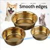Stainless Steel Gold-Plated Dog And Cat Feeding Bowls Thickened Durable with a Wide Opening for Easy Cleaning Pet Supplies.