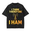 Oversized Washed T Shirt Funny Ham Radio Art Simple T Shirts  Leisure Tshirt For Male Summer Aesthetic Casual Tees