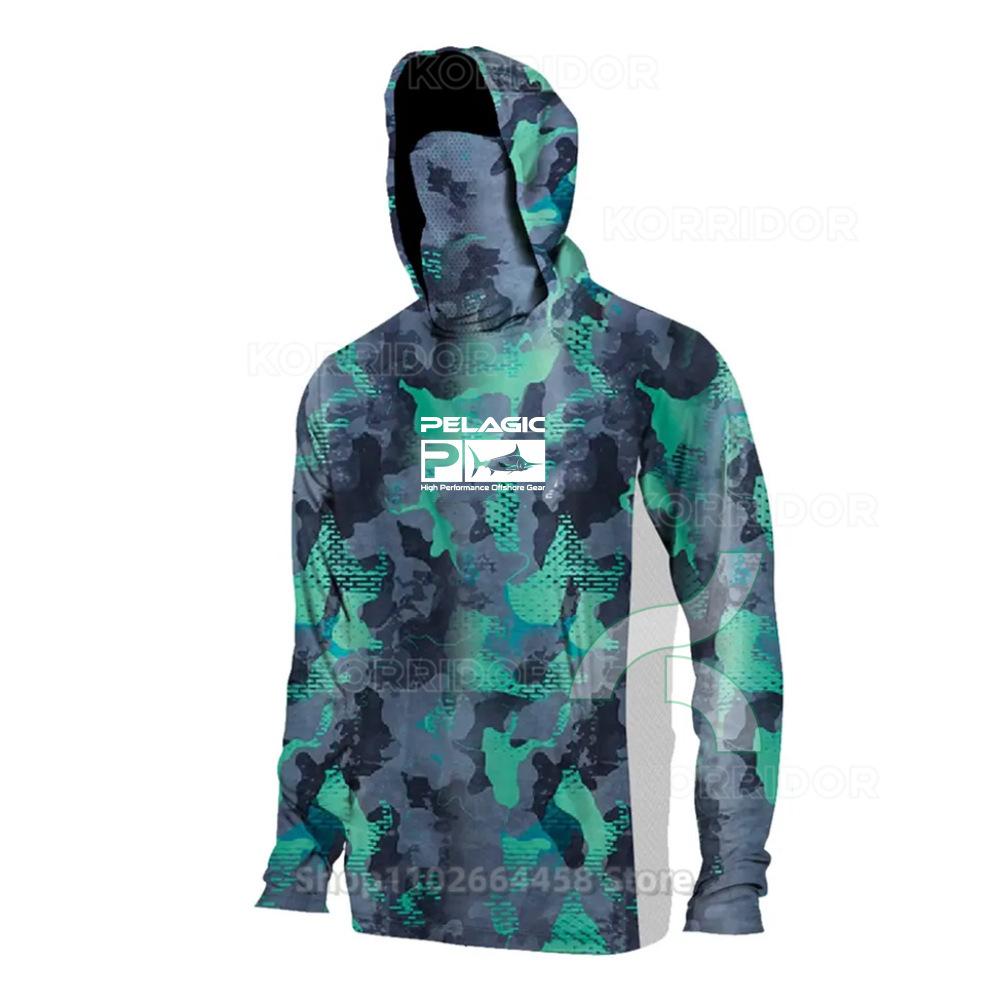 PELAGIC Men's and Women's Long Sleeve Breathable Sunscreen Hooded Fishing Suit Sea Fishing Boat Fishing Luya Fishing Suit Customization