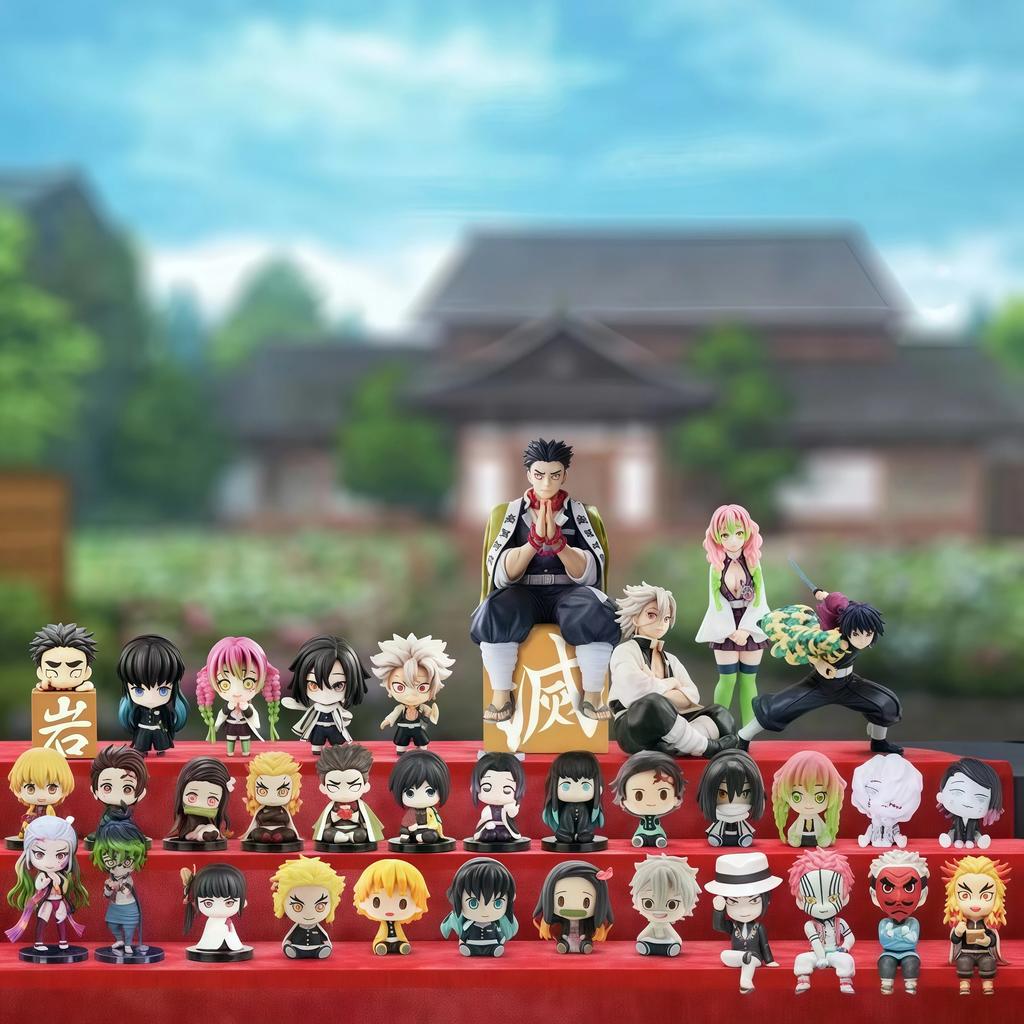 24 шт. Аниме Календарь Адвента Истребители Демонов 2025 Рождественский Обратный Отсчет 24-дневная Коробка-Сюрприз 2D акриловая Фигурка Игрушка Подарок для Детей