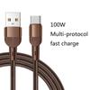 1m/2m USB A to Type-C Cord Charging Cable for 16 15 14 Type-C Data Cord 100W 6A Fast Charging Data Sync Cable