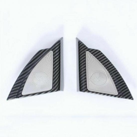 Carbon Fiber Front Window Speaker Cover Trim For Toyota Highlander 2021-2024