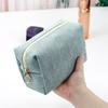 Women's Corduroy Cosmetic Pouch Portable Maleup Handbags Travel Toiletry Storage Bag