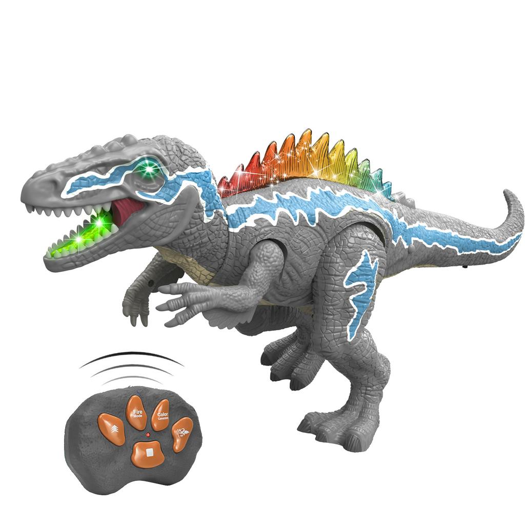Дистанционное управление Динозавр Спрей Велоцираптор Моделирование Электрическая Игрушка Модель Свет Звук Ходьба Спрей