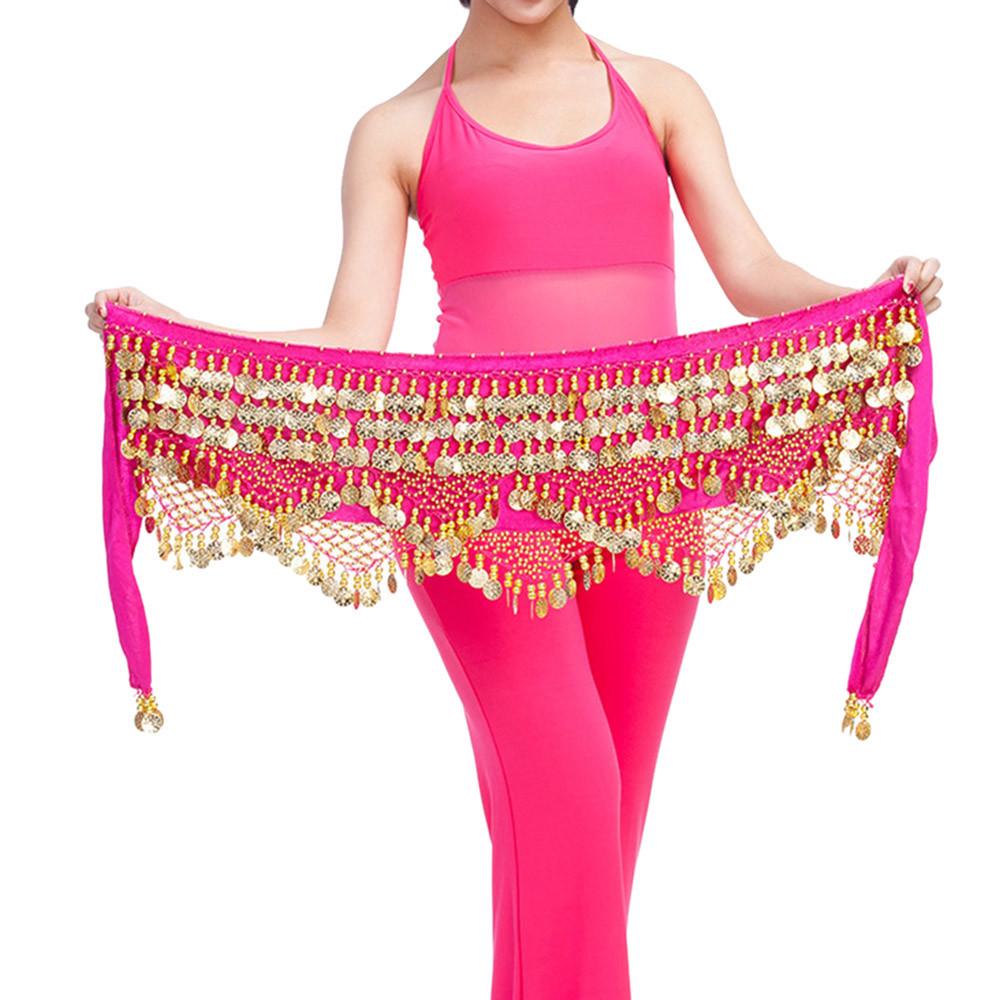 Belly Dance Belt Wrap Hip Scarf Skirt Waistband With 320 Coins Sequins Hip Scarf