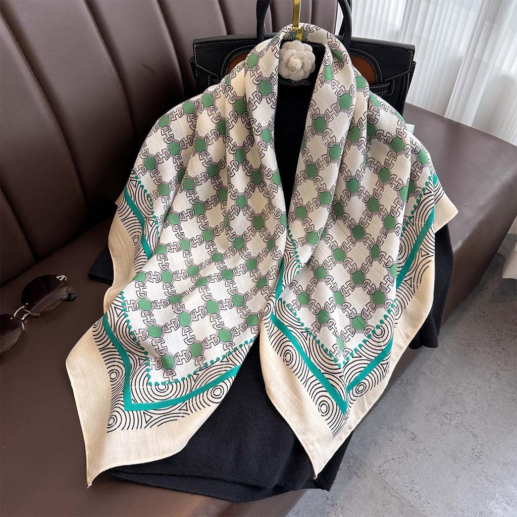 Square Scarf Headscarf Retro Imitation Wool Fashion Scarf Scarf Scarf Dual-purpose Shawl Scarf Spring and Summer Women