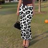 Women's Casual Fashion Gradient Printed Fishtail Split Skirt Elasticated Slim Half-body Skirt